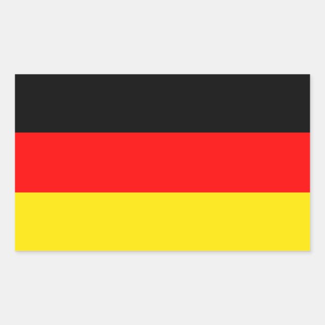 Pegatina Rectangular Alemania: Bandera de Alemania (Anverso)