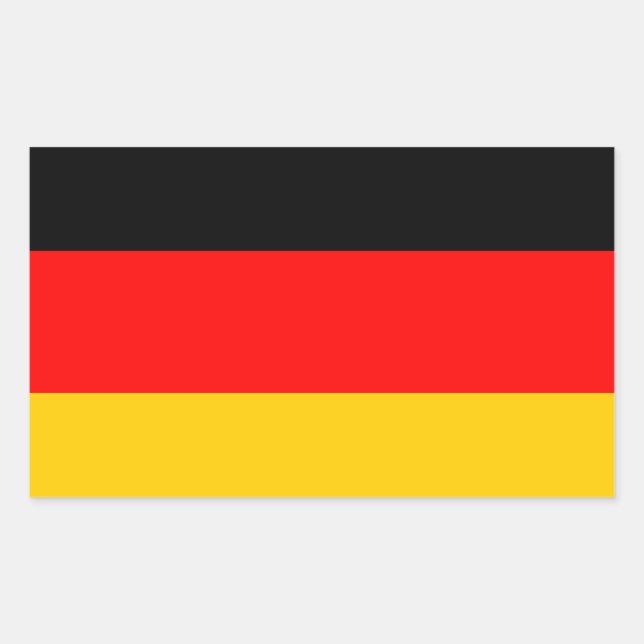 Pegatina Rectangular Alemania estandarte (Anverso)