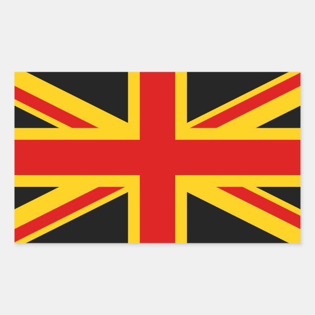Pegatina Rectangular Alemania Reino Unido Reino Unido Bandera británica (Anverso)