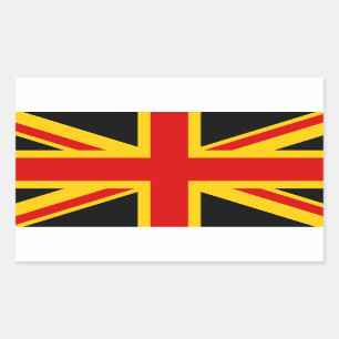 Pegatina Rectangular Alemania Reino Unido Reino Unido Bandera británica