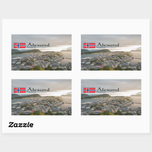 Pegatina Rectangular Alesund Norway Souvenir