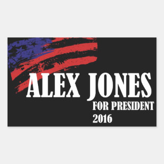 Pegatina Rectangular Alex Jones para presidente 2016