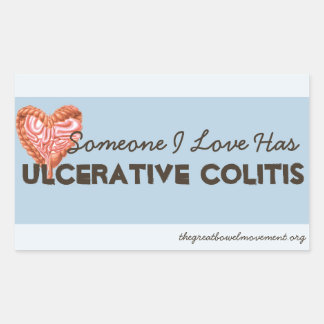 Pegatina Rectangular Alguien Que Amo Tiene Colitis