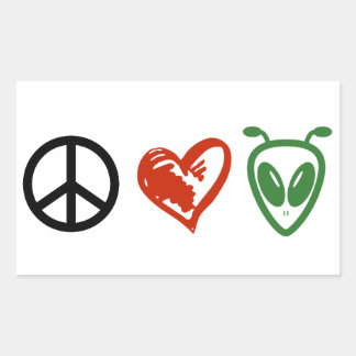Pegatina Rectangular Alienados de amor por la paz