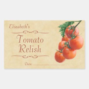 Pegatina Rectangular Aliento de tomate o lata