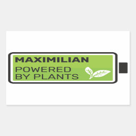 Pegatina Rectangular Alimentado por plantas personalizado de nombre de