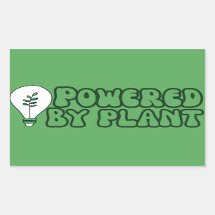 Pegatina Rectangular Alimentado por un gimnasio vegetariano con plantas