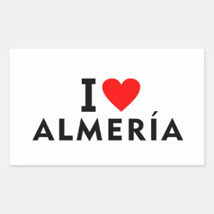 Pegatina Rectangular Almería España amar ciudad corazón gustar viajar