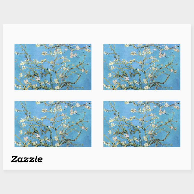 Pegatina Rectangular Almond Blossom Vincent Van Gogh (Hoja)