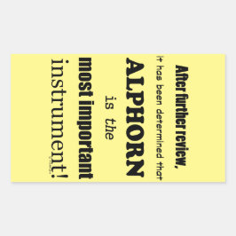 Pegatina Rectangular Alphorn más importante Instrumento Rectangular Sti