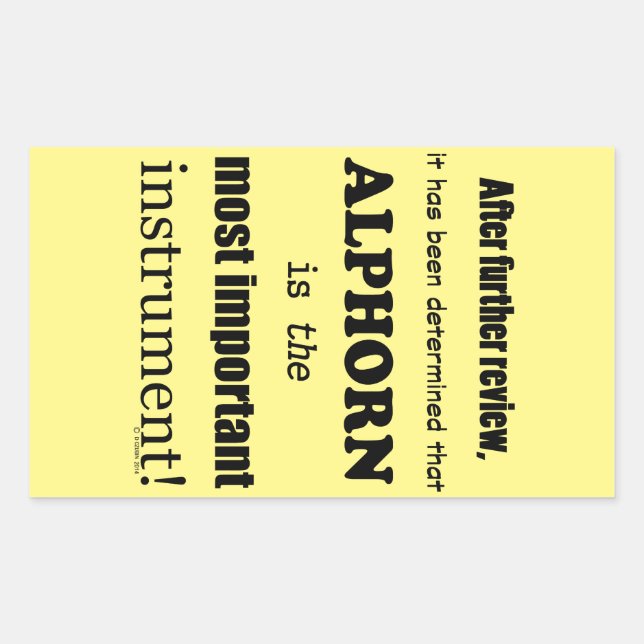 Pegatina Rectangular Alphorn más importante Instrumento Rectangular Sti (Anverso)