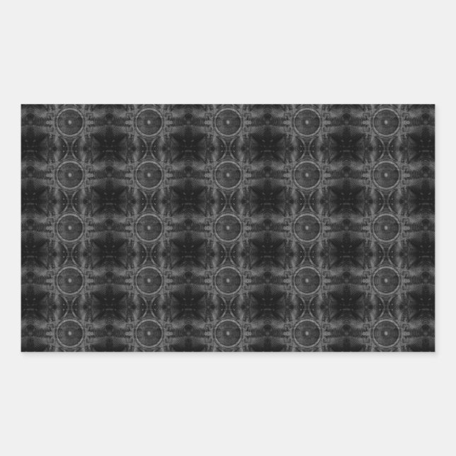 Pegatina Rectangular Altavoces de música en blanco y negro (Anverso)