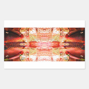Pegatina Rectangular Altavoces de sonido de fondo caliente