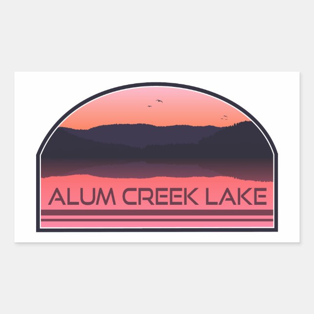 Pegatina Rectangular Alum Creek Lake Ohio Red Sunrise (Anverso)