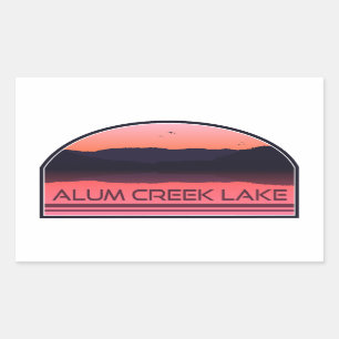 Pegatina Rectangular Alum Creek Lake Ohio Red Sunrise