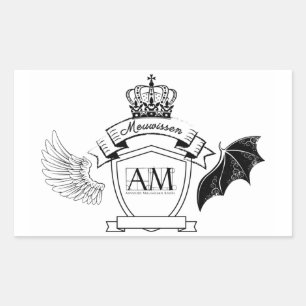 Pegatina Rectangular AM Bookplate - Corona de banderas negras