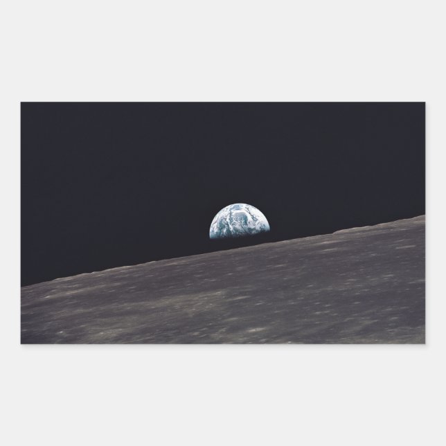 Pegatina Rectangular Amanecer de la Tierra (Anverso)