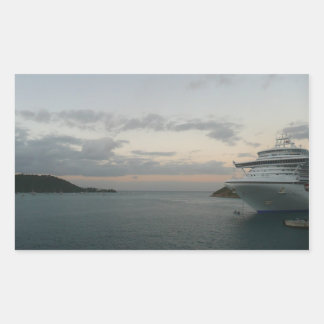 Pegatina Rectangular Amanecer en la costa de cruceros Santo Tomás II