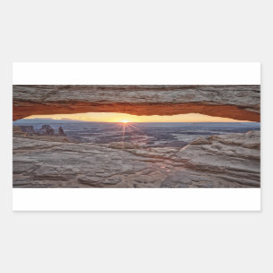 Pegatina Rectangular Amanecer en Mesa Arch, Parque Nacional Canyonlands