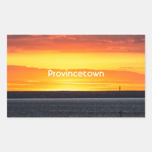 Pegatina Rectangular Amanecer en Provincetown (Anverso)
