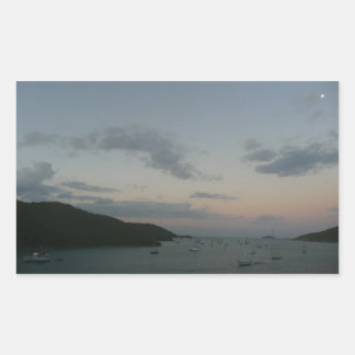 Pegatina Rectangular Amanecer en St. Thomas IV Islas Vírgenes Estadouni