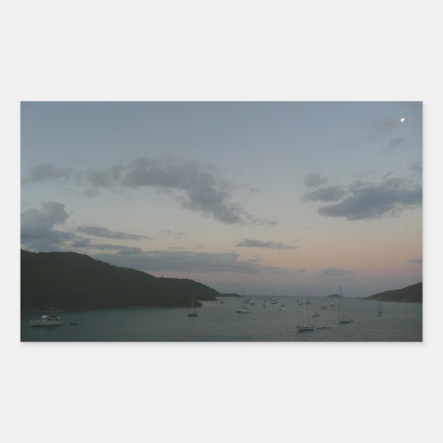 Pegatina Rectangular Amanecer en St. Thomas IV Islas Vírgenes Estadouni (Anverso)
