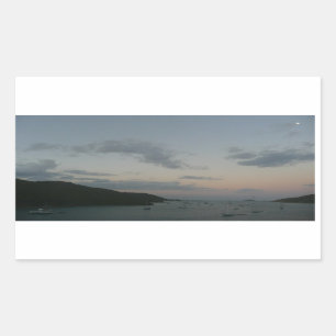 Pegatina Rectangular Amanecer en St. Thomas IV Islas Vírgenes Estadouni