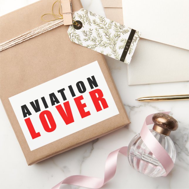 Pegatina Rectangular Amante de la aviación (Regalar)