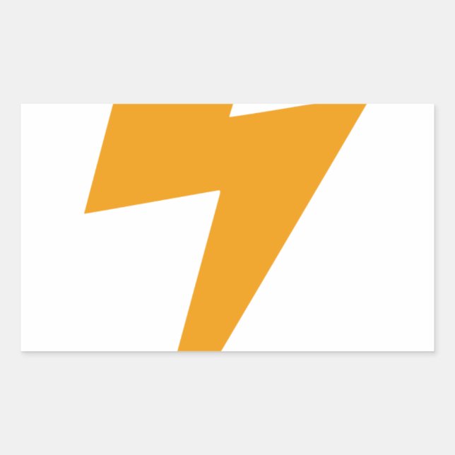 Pegatina Rectangular Amarillo de Energía de Trueno Imprimir (Anverso)