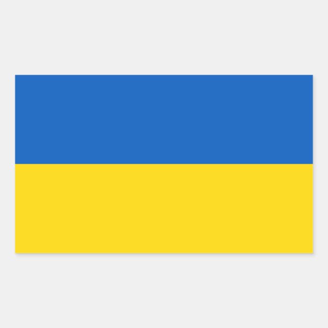 Pegatina Rectangular Amarillo y azul claro - MUESTRA TU APOYO (Anverso)