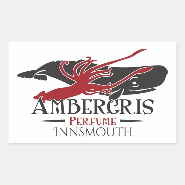 Pegatina Rectangular Ambergris Sperm Whale Perfume Innsmouth (Anverso)