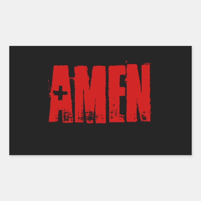 Pegatina Rectangular Amen (Anverso)