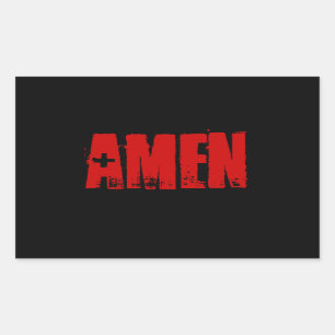 Pegatina Rectangular Amen