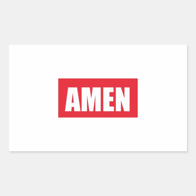 Pegatina Rectangular Amen (Anverso)