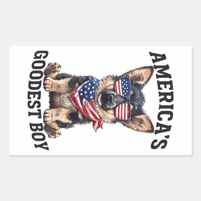 Pegatina Rectangular America’s Goodest Shepherd (Anverso)