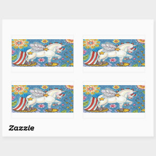 PEGATINA RECTANGULAR AMERICANA WHIMSYNICKER PATRIOTIC PONY BONITO