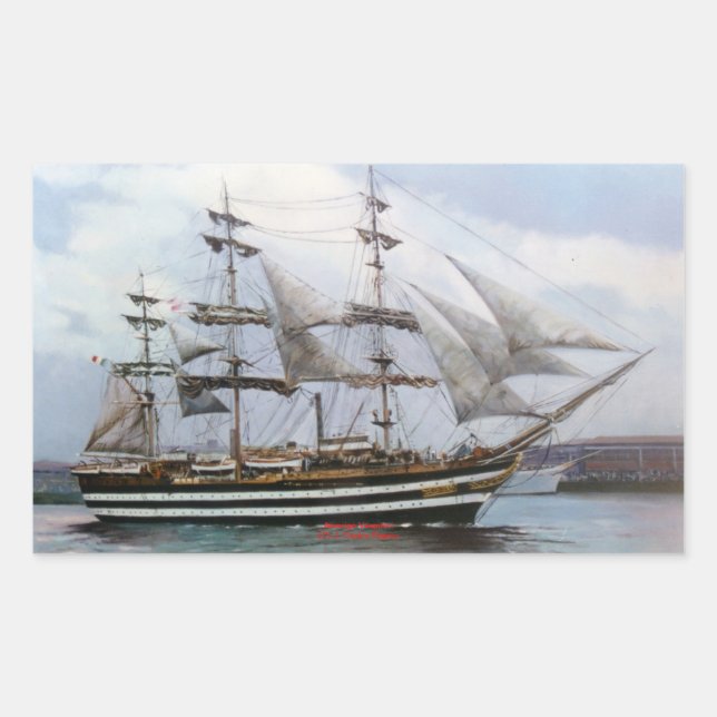 Pegatina Rectangular Amerigo Vespucci (Anverso)