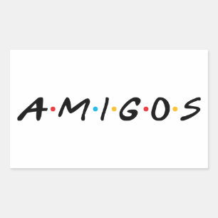 Pegatina Rectangular Amigos