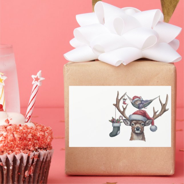 Pegatina Rectangular Amigos festivos (Fiesta)