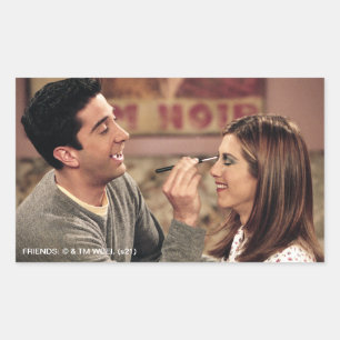 Pegatina Rectangular AMIGOS™   Ross hace maquillaje a Rachel