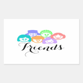 Pegatina Rectangular Amistad "amigos", Pegatinas