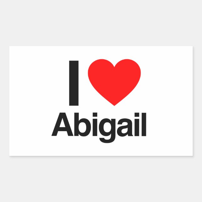 Pegatina Rectangular amo a abigail (Anverso)
