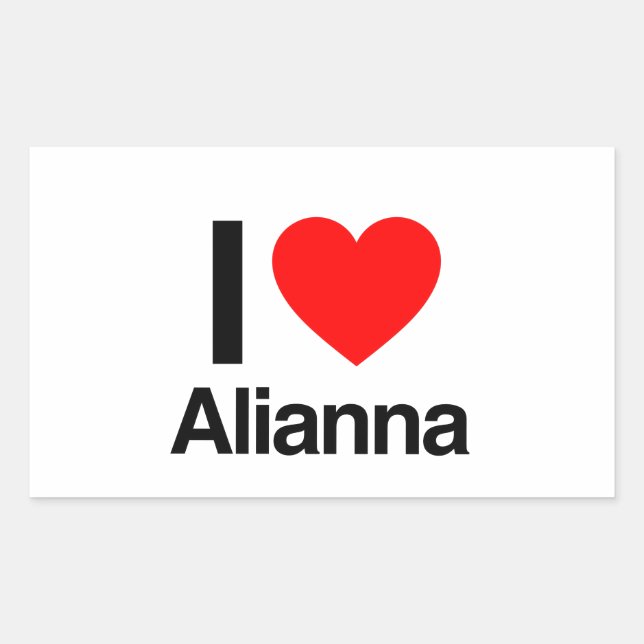 Pegatina Rectangular amo a alianna (Anverso)