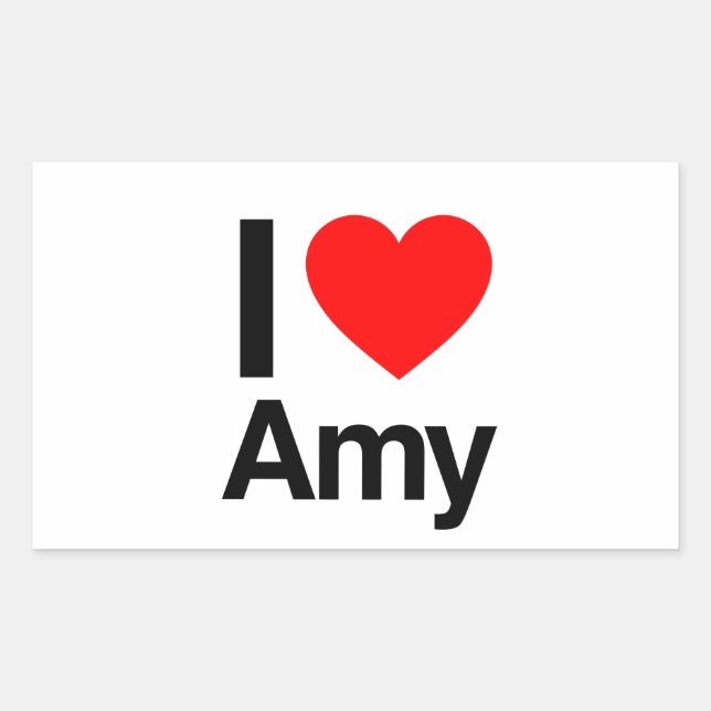 Pegatina Rectangular amo a amy (Anverso)