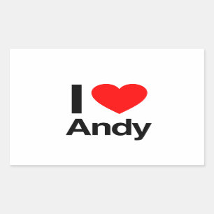 Pegatina Rectangular amo a andy