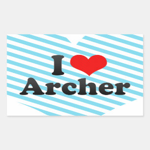Pegatina Rectangular Amo a Archer