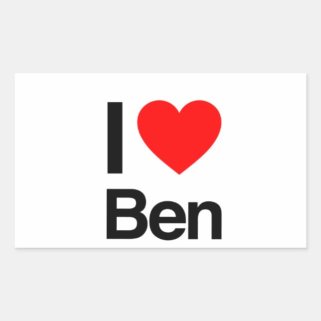 Pegatina Rectangular amo a ben (Anverso)