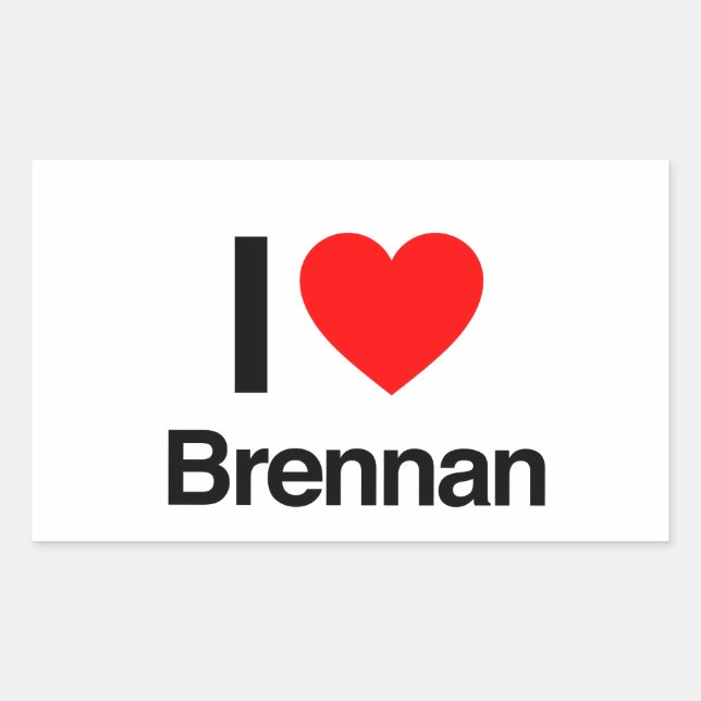 Pegatina Rectangular amo a brennan (Anverso)