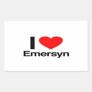 Pegatina Rectangular amo a emersyn