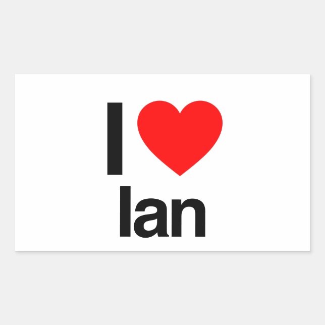 Pegatina Rectangular amo a ian (Anverso)